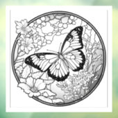 Mooie Vlinder Kleurplaat Venster Cling Raamsticker (Vel 3)