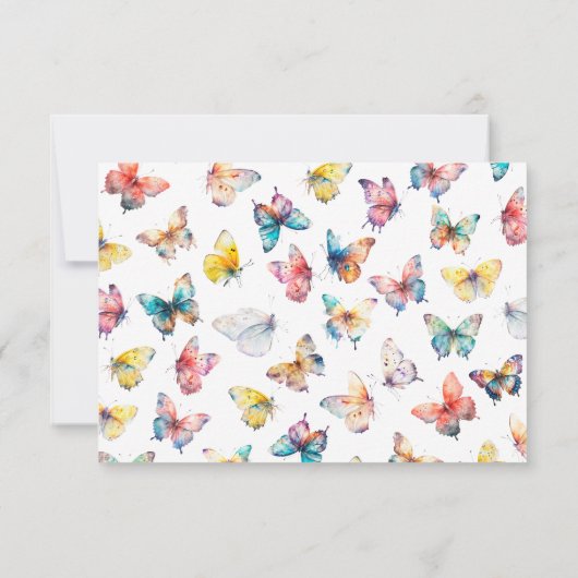 Mooie Vlinder Meisje Verjaardagsfoto Bedankkaart (Achterkant)