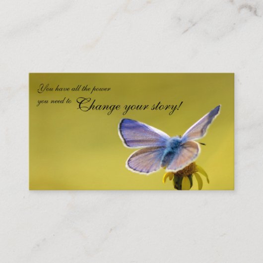 Mooie vlinder met motivatie citaat visitekaartje (Voorkant)