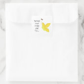 Mooie Vlinder met Spreuk Vierkante Sticker (Tas)