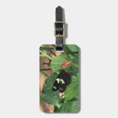 Mooie vlinder met zwarte en gele smaak bagagelabel (Voorkant verticaal)