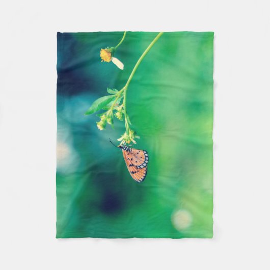 Mooie vlinder op een bloem #2 fleece deken (Voorkant)