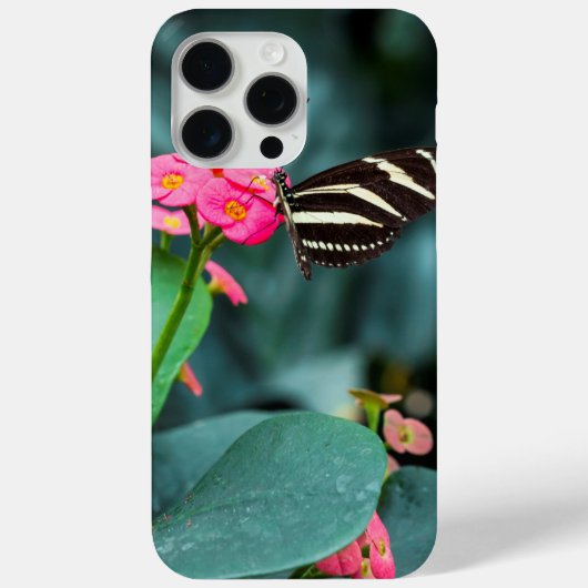 Mooie vlinder op een roze bloem Case-Mate iPhone case (Achterkant)