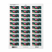 Mooie vlinder op een roze bloem etiket (Full Sheet)