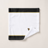 Mooie vlinder op zwart & wit monogram bad handdoek (Wasdoekje)