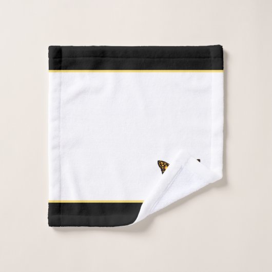 Mooie vlinder op zwart-wit monogrammen bad handdoek (Wasdoekje)