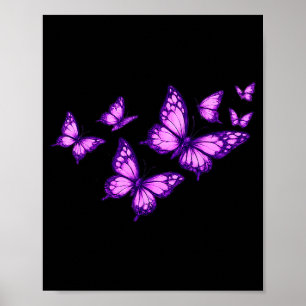 Mooie Vlinder Paarse Roos Vlinder Liefhebbers Poster