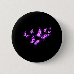 Mooie Vlinder Paarse Roos Vlinder Liefhebbers Ronde Button 5,7 Cm