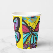 Mooie vlinder papieren bekers (Achterkant)