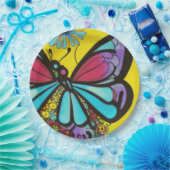 Mooie vlinder papieren bordje (Feest)