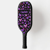 Mooie Vlinder Patroon Monogram Naam Pickleball Paddle (Links)