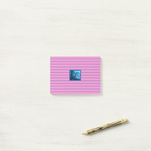 Mooie vlinder post-it® notes (Op bureau)