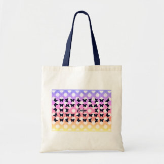 Mooie Vlinder & Regenboog Lucht Persoonlijke Naam Tote Bag