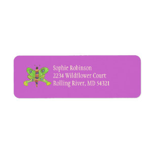 Mooie vlinder retouradres sticker