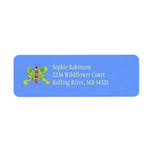 Mooie vlinder retouradres sticker (Voorkant)