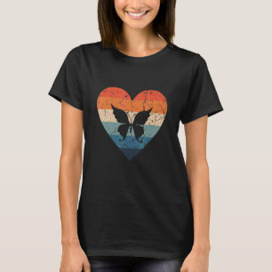 mooie vlinder retro vintage 70s 60s haard t-shirt