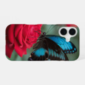 Mooie Vlinder Rode Roos - iPhone 16 Hoesje (Achterkant horizontaal)