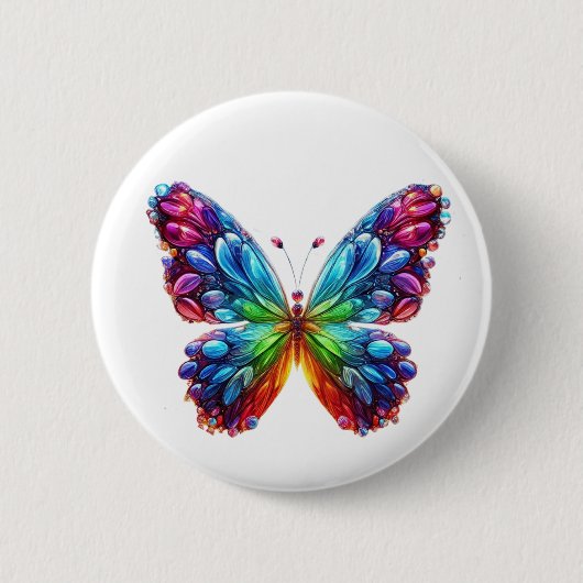 Mooie vlinder ronde button 5,7 cm (Voorkant)