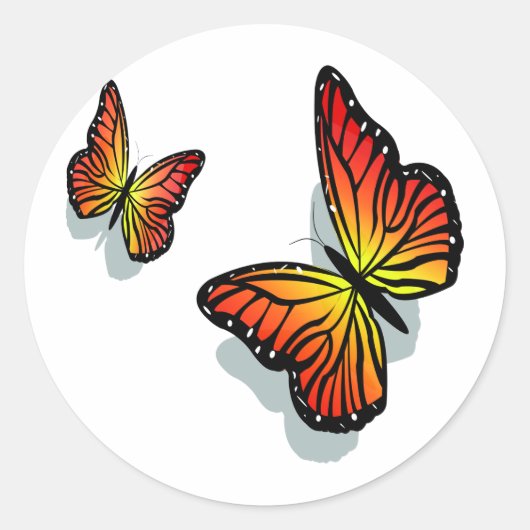 Mooie vlinder ronde sticker (Voorkant)