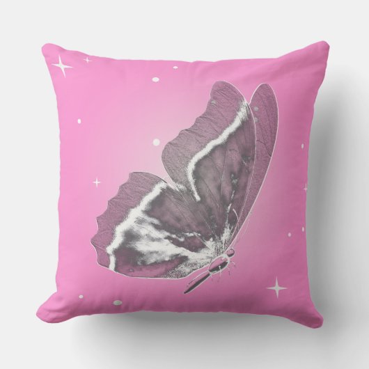 Mooie vlinder roze vierkante kussen (Voorkant)