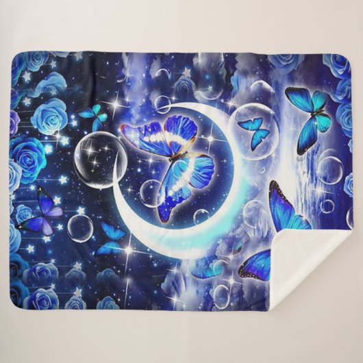 Mooie vlinder sherpa deken (Voorkant (horizontaal))