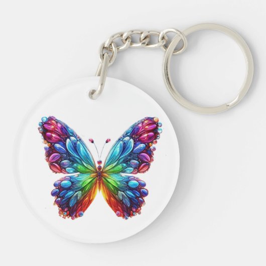 Mooie vlinder sleutelhanger (Achterkant)