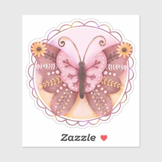 Mooie vlinder sticker (Vel)