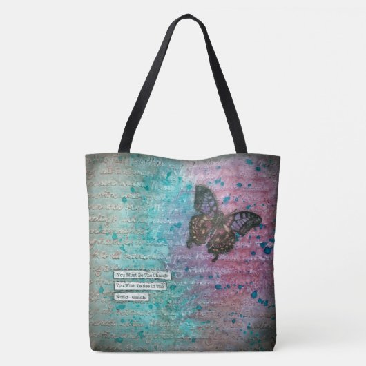 Mooie vlinder Tas (Achterkant)