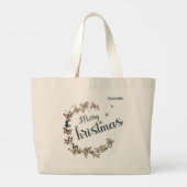 Mooie vlinder Vrolijk kerstfeest Grote Tote Bag (Achterkant)