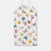 Mooie Vlinder Watercolor Meisje Baby Shower Cadeaulabel (Achterkant)