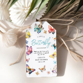 Mooie Vlinder Watercolor Meisje Baby Shower Cadeaulabel