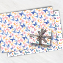 Mooie vlinder Waterverf kleurrijk patroon Inpakpapier Vel