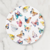 Mooie Vlinder Waterverf Meisje Baby shower Bedankjes Labels (Achterkant)