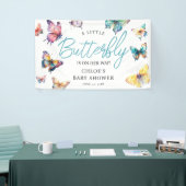 Mooie Vlinder Waterverf Meisje Baby shower Spandoek (Beurs)