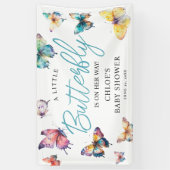 Mooie Vlinder Waterverf Meisje Baby shower Spandoek (Verticaal)