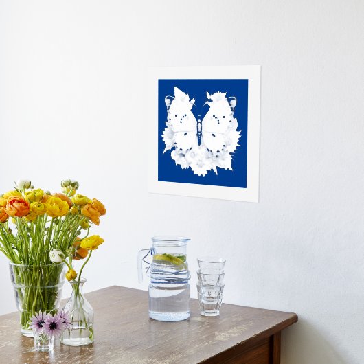 Mooie vlinder zilveren folie folie afdrukken (Laag (Keuken))