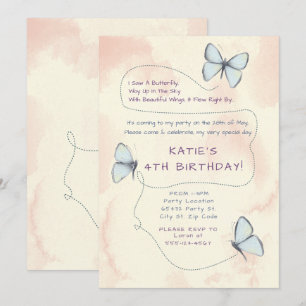 Mooie, vlinderdag feestelijke uitnodigingen