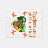 MOOIE VLINDERDOCENTEN GEBEDSONTWERP FLEECE DEKEN (Voorkant (Horizontaal))