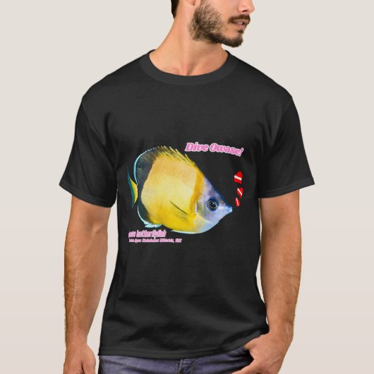 Mooie vlinderfish uitsnede print t-shirt (Voorkant)