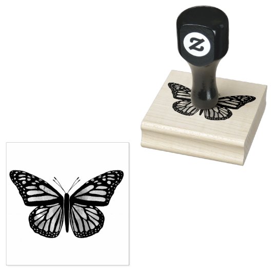 Mooie vlinderhand getekend rubberstempel (Gestempeld)