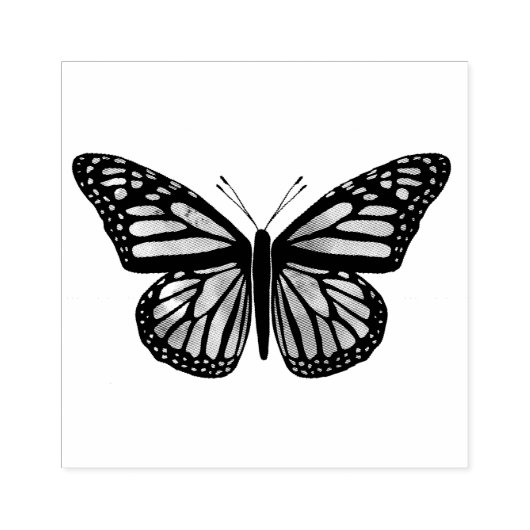 Mooie vlinderhand getekend rubberstempel (Afrduk)