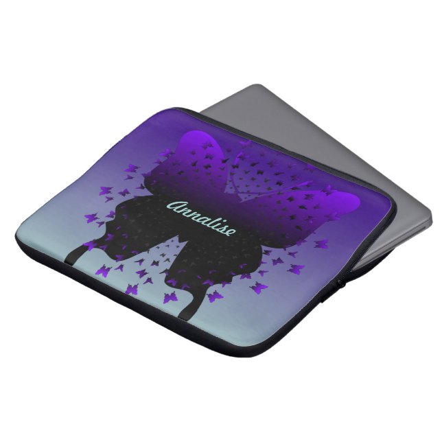 mooie vlinderhoes laptop sleeve (Voorkant top)