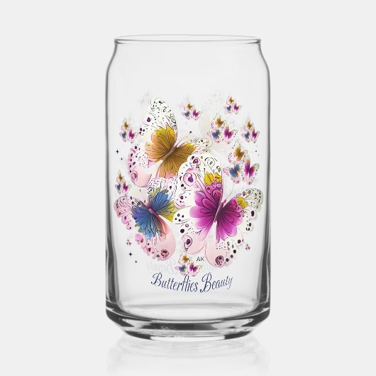 Mooie vlinderkunst blikvorm glas (Achterkant)