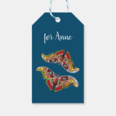 Mooie vlinderkunst cadeaulabel (Achterkant)