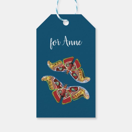 Mooie vlinderkunst cadeaulabel (Achterkant)