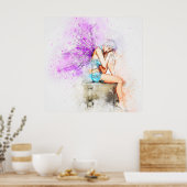 Mooie vlinderkunst poster (Keuken)