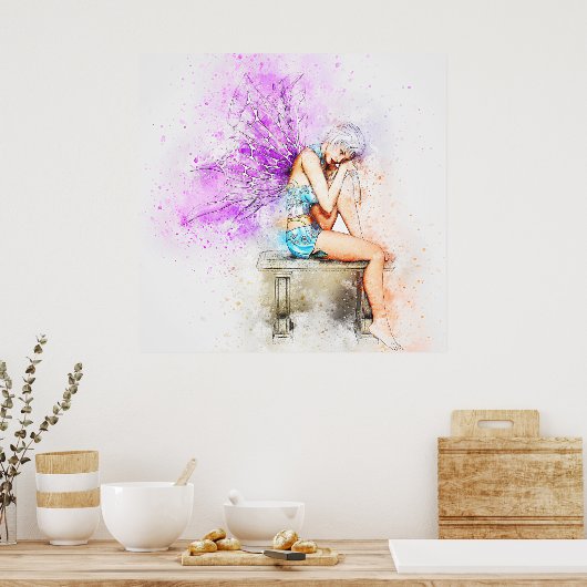 Mooie vlinderkunst poster (Keuken)