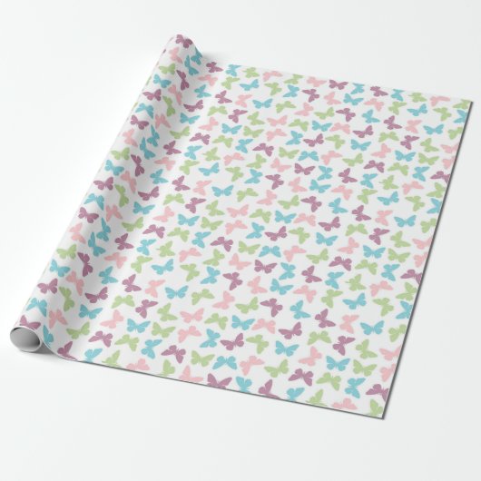 Mooie Vlinderpatroon Inpakpapier (Uitgerold)