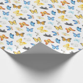 Mooie vlinderpatroonpatroonplaat met de naam Birth Cadeaupapier (Hoek)