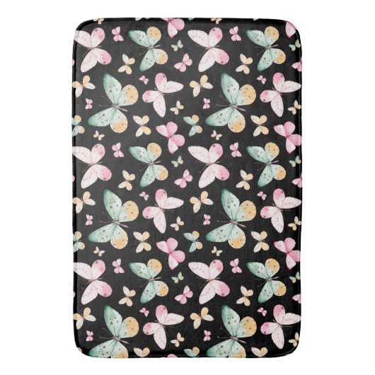 Mooie vlinderpatroonplaat badmat (Voorkant Verticaal)